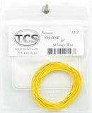 Train Control Systems TCS1211 32 Gauge Wire 10'  3.05m Roll -- Yellow