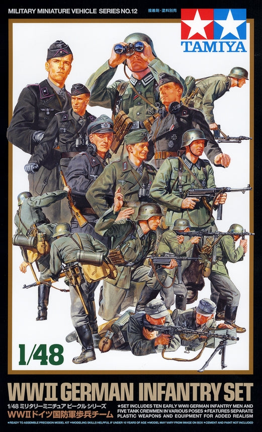 Tamiya 32512 WWII GERMAN INFANTRY SET, 1:48 Scale