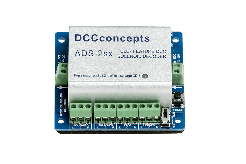 DCC Concepts DCD-ADS-2sx Accessory Decoder CDU Solenoid Drive SX 2-Way with Power-Off Memory and Protective Case