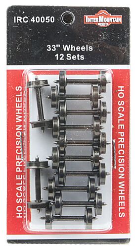 Intermountain 40050 All Brass Insulated Wheel Sets pkg(12) -- 33", HO Scale