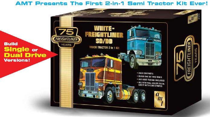 AMT Model Kits AMT1046 White Frtlnr 2'n1 Cabover 1:25