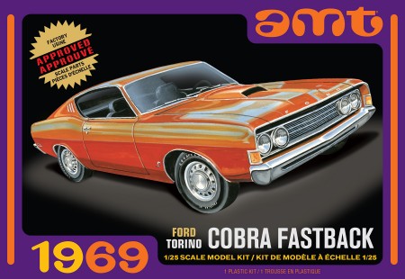 AMT Model Kits AMT1217 '69 Ford Torino Cobra Fastback 2T 1:25