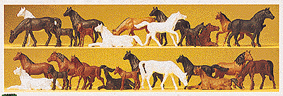 Preiser Kg 14407 Animals -- Horses pkg(26), HO Scale