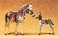 Preiser Kg 20387 Animals -- Zebras: 2 Adults & 2 Foals, HO Scale