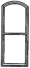 San Juan Details (formerly Grandt Line) 3748 Arched-Top Double-Hung Windows -- Two-Pane, O Scale