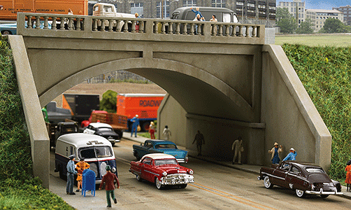 Walthers Cornerstone 933-3196 Arched Road Bridge - Street System -- Kit - 7-3/4 x 10-3/8 x 3-7/8" 19.7 x 26.4 x 9.8cm; Opening: 4-5/8" 11.8cm, HO Scale