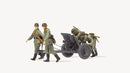 Preiser Kg 16602 Artillery PAK L/45 3.7cm Anti-Tank Gun w/4-Man Crew - Former German Army WWII, HO Scale