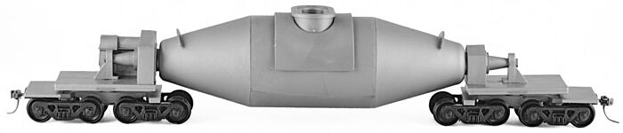 State Tool & Die 710 Basic 200-Ton 4-Truck Hot Metal Bottle Car - Kit - With End Cones - Undecorated, HO Scale
