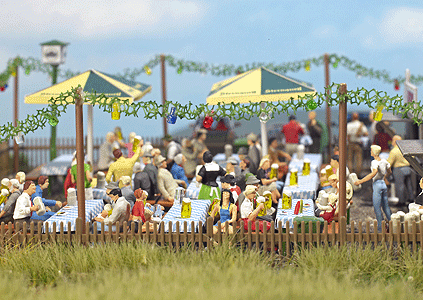 Busch Gmbh & Co Kg 1046 Beer Garden Set -- 6-5/16 x 6-5/16" 16 x 16cm, HO Scale