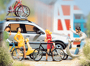 Busch Gmbh & Co Kg 6013 Bicycle & Scooter Set, HO Scale