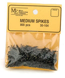 Micro Engineering 30104 Blackened Metal Spikes - Medium 3/8" Long pkg(800), All Scales