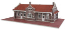 Walthers Cornerstone 933-4055 Brick Mission-Style Santa Fe Depot - Kit - 11-5/16 x 6-7/16 x 3-3/4" 28.7 x 16.3 x 9.5cm, HO Scale