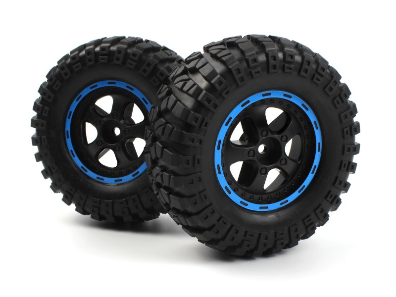 BlackZon 540184 Smyter Desert Wheels/Tires Assembled (Black/Blue)
