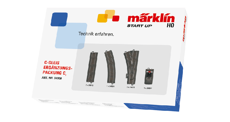 Marklin MRK24900 C-Track Extension Set -- C1, HO Scale