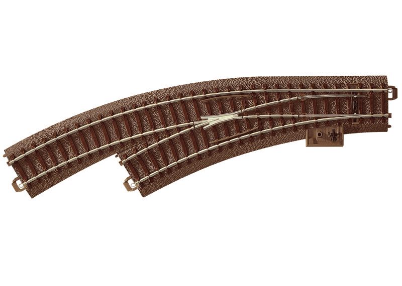 Trix TXX62671 Left Curved Turnout, Inner curve 30, radius 360 mm / 14-3/16", HO Scale