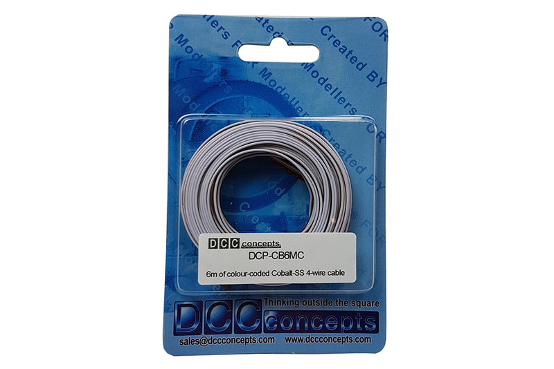 DCC Concepts DCP-CB6MC 6 Metres of Colour Coded Cobalt-SS 4-wire cable.