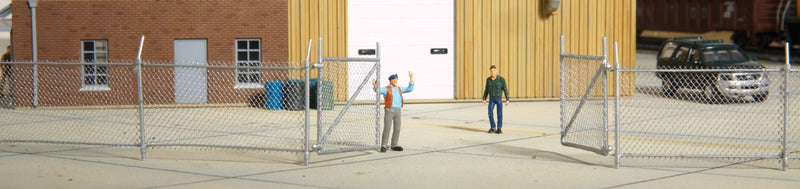 Walthers Cornerstone 933-3125 Chain Link Fence (Scale Model) - Kit - Approximately 80" 203cm, Up to 2 Gates, HO Scale