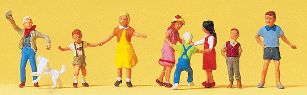 Preiser Kg 10530 Children Playing -- Standing Children Playing pkg(8), HO Scale