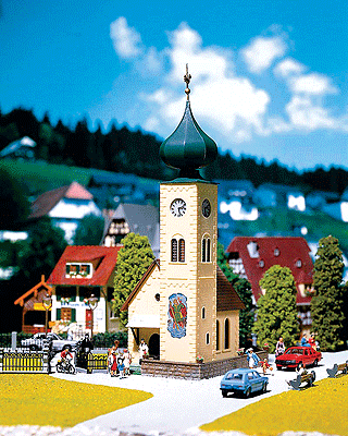 Faller Gmbh 130238 Church -- 5-13/16 x 3-1/2" 14.8 x 8.8cm, HO Scale