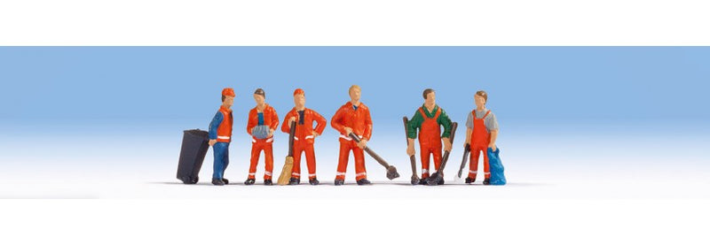 Noch Gmbh & Co 15029 City Cleaning Crew -- pkg(6), HO Scale