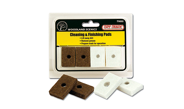 Woodland Scenics TT4553 Cleaning & Finishing Replacement Pads - Tidy Track(TM) -- pkg(8), All Scales