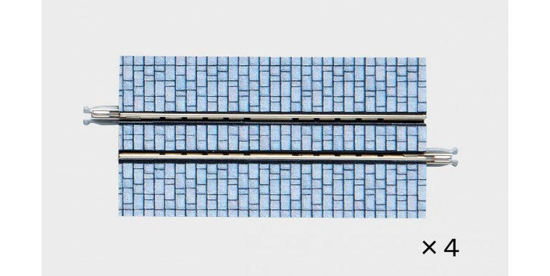 TomyTec Co LTD 17943 Cobblestone Pavement Street Track S140-WT(S) - Fine Track - 5-1/2" 140mm pkg(4), N Scale