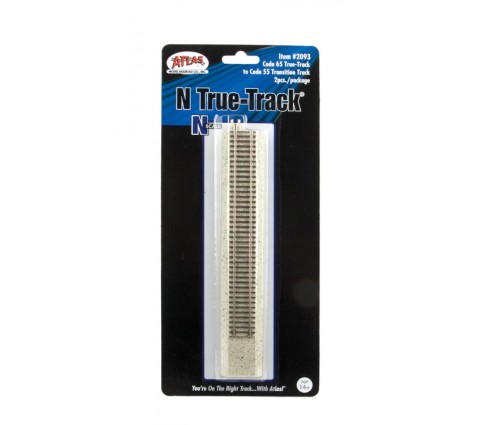 Atlas ATL2093 Code 55 to Code 65 True-Track Transition Track -- pkg(2), N Scale
