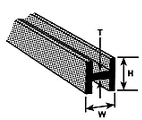 Plastruct 90064 H-6 4pk H-COLUMN 3/16