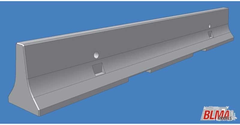 BLMA Models BLM8107 Concrete K-Rail Barrier -- pkg(12), Z Scale