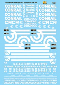 Microscale Industries 87-161 Conrail - CR -- Freight Cars, Cabooses & Box Cars, 1970-1980, HO Scale