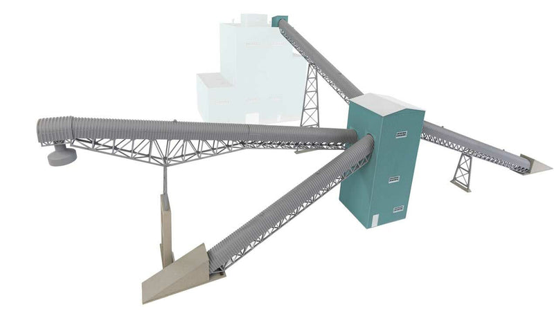 Walthers Cornerstone 933-4171 Conveyors with Transfer House - Kit - 37- 11/16 x 18-1/2 x 13-1/8" 95.7 x 47 x 33.3cm (with conveyors), HO