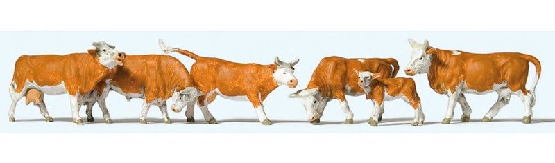 Cows -- Brown, White pkg(6), HO