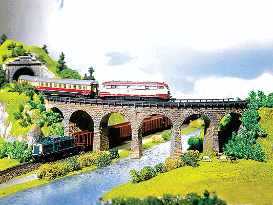 Faller Gmbh 222586 Curved Viaduct -- 7-1/2" 19.2cm, N Scale