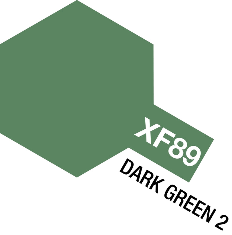 Tamiya 81789 ACRYLIC MINI XF-89 DK GREEN 2 10Ml Bottle