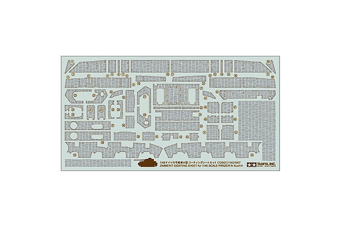 Tamiya 12661 ZIMMERIT COATING SHEET Panzer Iv, 1:48 Scale