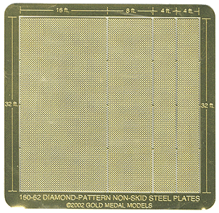 Gold Medal Models 16062 Diamond-Pattern Non-Skid Steel Plating -- Approximately 1000 Scale Square Feet, N Scale