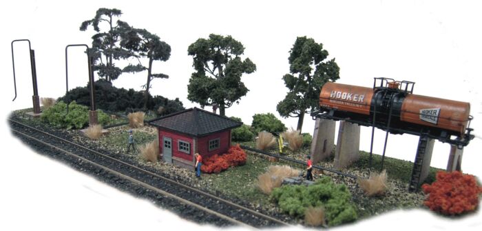 The N Scale Architect 10031 Diesel Fueling Depot - Trackside Series -- Laser-Cut Wood Kit - As-Shown: 10-1/2 x 3" 26.7 x 7.6cm, N Scale