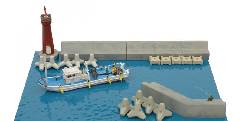 TomyTec Co LTD 263081 Dockside Details -- Kit - Includes Breakwater Wall, Pylons, Lighthouse, N Scale