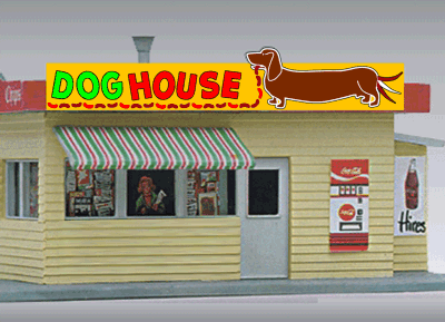 Miller Engineering Animation 882451 DOG HOUSE SIGN, O/HO Scale