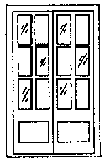 San Juan Details (formerly Grandt Line) 5022 Door -- 6' 9" Assay Office Double Door w/12-Pane Window, HO Scale