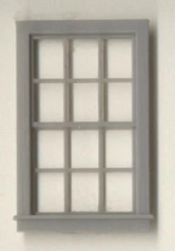 San Juan Details (formerly Grandt Line) 3701 Double-Hung Windows -- 12-Pane - Scale 36 x 64"  91.4 x 163cm pkg(4), O Scale