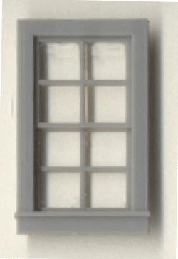 San Juan Details (formerly Grandt Line) 3702 Double-Hung Windows -- 8-Pane - Scale 27 x 48"  68.6 x 122cm pkg(4), O Scale