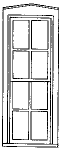 San Juan Details (formerly Grandt Line) 3721 Double-Hung Windows -- Eight-Pane, 36 x 70" pkg(4), O Scale