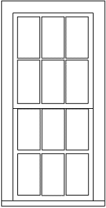 San Juan Details (formerly Grandt Line) 5283 Double-Hung Windows -- 6-Over-6, 38 x 86" pkg(4), HO Scale