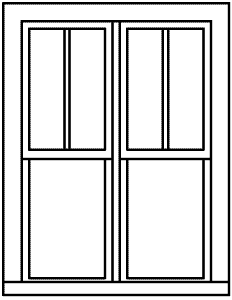 San Juan Details (formerly Grandt Line) 5286 Double-Hung Windows -- 2-Over-1, Scale 42 x 62"  107 x 157cm pkg(6), HO Scale