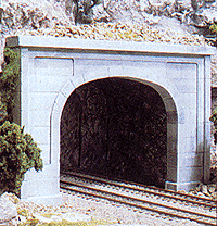 Woodland Scenics WOO1256 Double-Track Tunnel Portal (Hydrocal Plaster Casting) -- Concrete, HO Scale