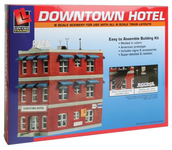 Life-Like Products 7482 Downtown Hotel -- Kit, N Scale