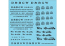 Tichy Train Group 10408 D&RGW Roadname Set Black Decal, HO Scale