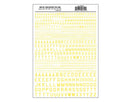 Woodland Scenics WOO742 Dry Transfer Alphabet - 45 Degree USA Gothic (Military Style) -- Yellow, All Scales