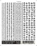 Woodland Scenics WOO509 Dry Transfer Alphabet & Number Sets -- Railroad Roman Type Face - Numbers Only (black), All Scales